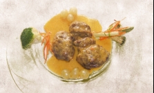 Estofado de carrillada Eresma con brunis de verduras